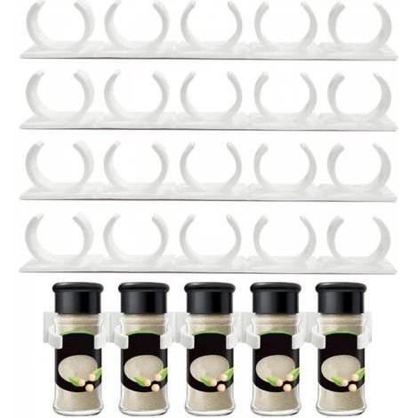 Étagère à Épices Murale,Présentoir à Épices,Épices de Cuisine Organisateur,Étagère de Rangement de Cuisine,Blanc Étagère Réfrigérateur,pour 20 Pots Épices, Canettes, Pots, Ustensiles de Cuisin (1/5)