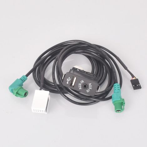Adaptateur de prise auxiliaire USB pour voiture, compatible avec BMW E63, E81, E87, E90, F10, F12, E70, X1, X3 et X5. (1/4)
