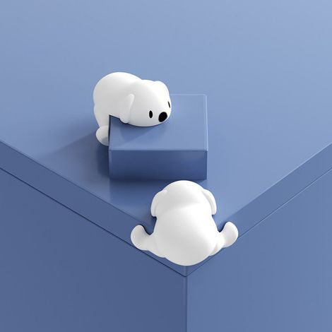 2 protège-coins en silicone dessin animé chien ours, sécurité anti-collision pour tables et meubles (1/5)