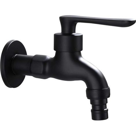 Grifo exterior, Grifo de pared, Grifo de repuesto, Grifo para lavadora, Grifo de agua fría, Grifo negro, Montaje en pared (1/5)