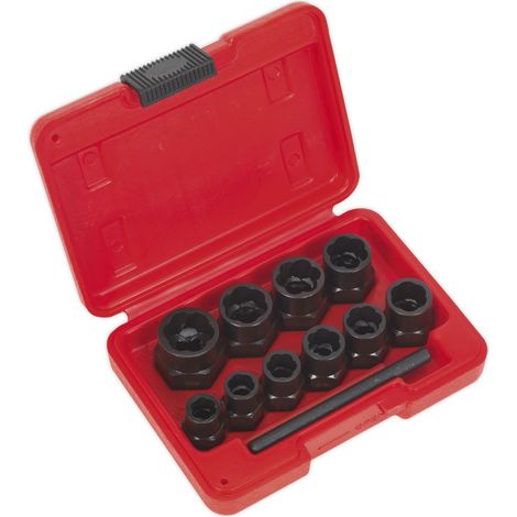 Sealey Spanner Type Bolt Extractor Set 3/8""Sq Drive 11pc AK8184