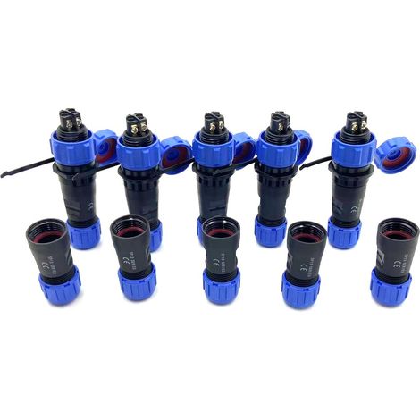 SP13 Aviation Connector 2 Pin IP68 2 Pin Solderless Aviation Connector Waterproof Aviation Connector for Outdoor Lights Used 250V 13A (14AWG Screw Crimp) (1/5)