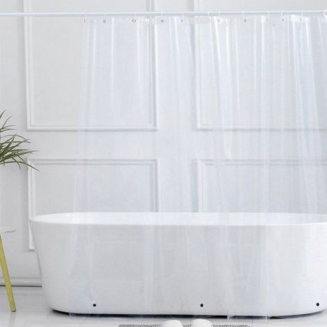 Rideau de douche transparent - Imperméable PEVA Anti moisissure - Salle de bain - 180 x 200 cm (1/5)