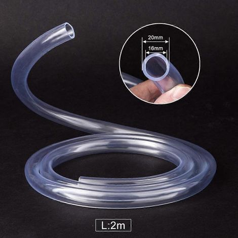 Tuyau souple transparent en PVC Fong de 2 mètres, tube de pression flexible de 16 à 20 mm (1/4)