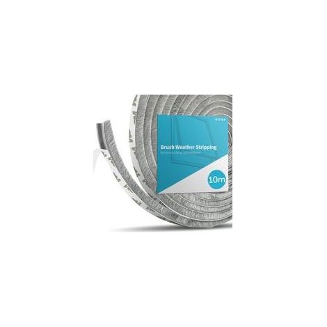 Joint de porte coulissante en brosse 10m Isolation phonique et thermique Pour espaces de 7 à 14mm Poils tissés pour étanchéité (1/5)