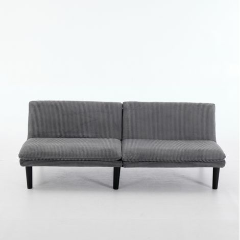 CHICFURN Sofá cama convertible 2 plazas 167x84x67 cm gris, pana, para espacios pequeños (1/5)
