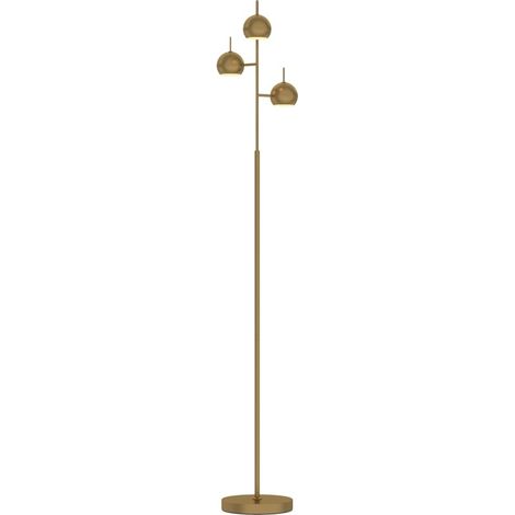 Lámpara de pie dorada de 3 luces orientables 350° de acero, 23 x 23 x 165 cm (1/5)