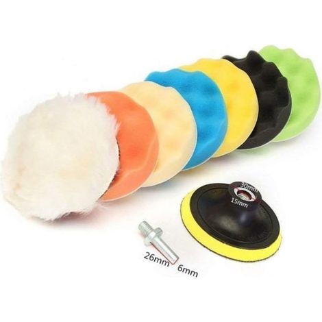 Kit de polissage et lustrage M10 pour voiture avec adaptateur pour foret de 100 mm (1/5)