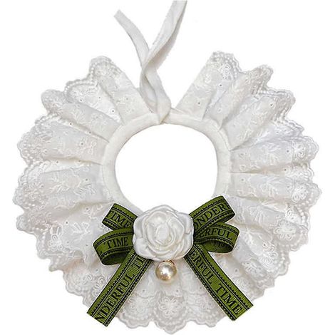 (fleurs Blanches)petit Bavoir Broderie Triangle Vtements La Mode Costume Avec Rglable Scraft Bavoirs Pour Animaux De Compagnie Chiens Accessoires (1/5)