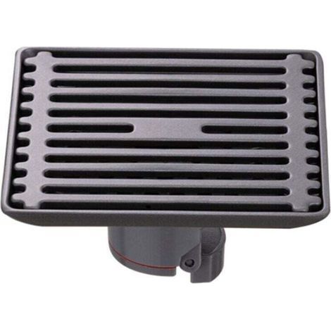 Drain de douche carré amovible pivotant en acier inoxydable avec couvercle à motif (drain de douche noir) (1/4)