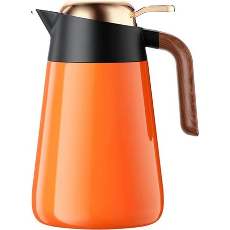 Carafe isotherme à café Thermos Flask 1,6 L grande capacité (Orange, 1,6 L)