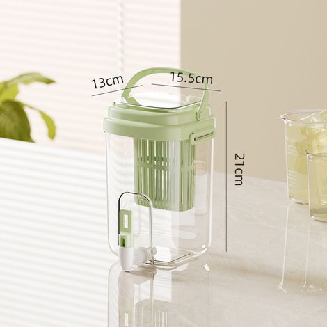 Carafe d'Eau Froide avec Robinet pour Réfrigérateur, 1.5L, Style Luxe Léger en Vert Matcha, Résistante à Haute Température, Pichet à Jus et Thé aux Fruits sans BPA, Design Moderne pour Cuisine-lsw (1/2)