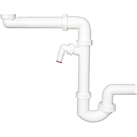Raumspar-Siphon HL126SR DN40x6/4" + DN50 mit Kugelgelenk, Waschgeräte-Anschluss (1/3)