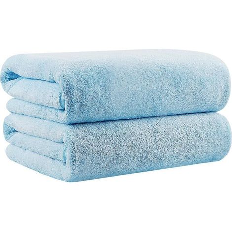 Set mit 2 Badetüchern (68,6 x 137,2 cm) – Schnelltrocknendes Mikrofaser-Badetuch für Sport, Yoga, Spa und Fitness – blau (1/4)