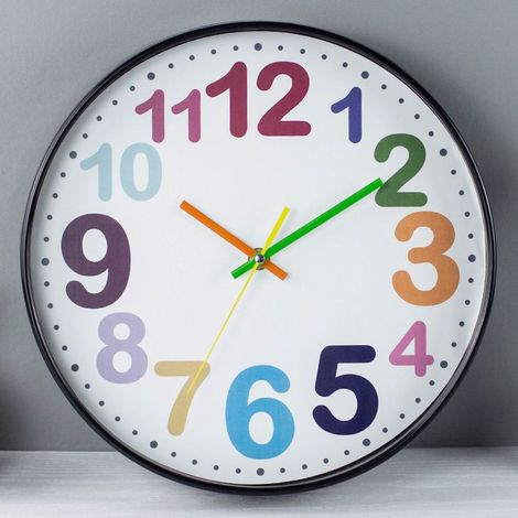 30cm Horloge murale numérique colorée Horloge de salon cartoon (1/5)
