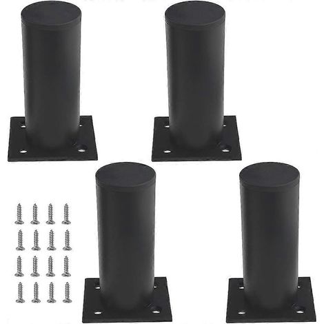 Verstellbare Schrankbeine, 8 Stück, verstellbare Möbelbeine aus Metall, verdickt, rund, schwarz, 10 cm hoch, für Schreibtisch, Tisch und Sofa