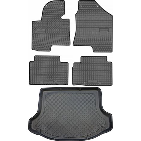 Ensemble de tapis de sol en caoutchouc pour Kia Sportage III SUV (août 2010 - décembre 2015) + tapis de coffre (1/5)