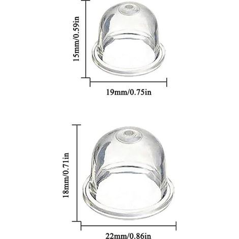 12 Pièces Pompe Amorce Carburateur 19 mm et 22 mm pour Débroussailleuse Tronçonneuse Souffleur et Tondeuse à Essence (1/3)