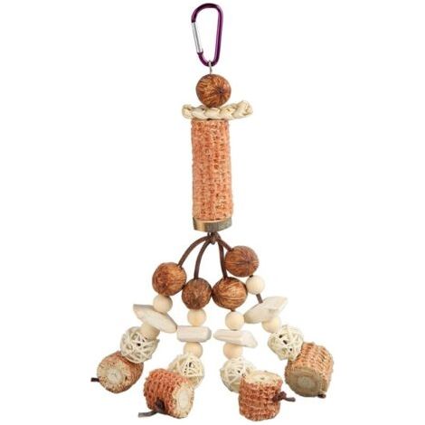 Jouets à mcher en épi de mas pour perroquets, os de seiche, soulagement de l'ennui, jouet à mcher pour perroquets, calopsitte, perruche, modèle boule en rotin (1/5)