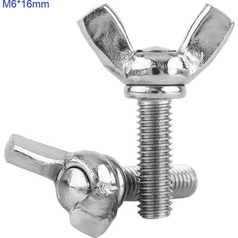 5 Pièces Boulons à Ailettes M6 Acier Inoxydable 304 Antirouille DIN316 (M6x16) (1/2)