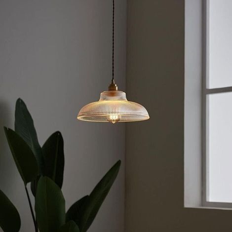 Modern glass chandelier with vintage brass lamp base, retro Japanese bedroom chandelier, suitable for bar, restaurant, cafe (1/5)