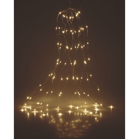 Draht Lichterkette warm weiß - 80 LED - Deko Weihnachts Leuchtdraht Batterie betrieben