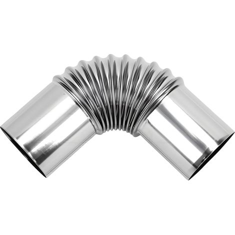 Coude de tuyau de poêle à granulés en acier inoxydable, 50mm, échappement de cheminée à 90 degrés pour Camping en plein air, Ventilation intérieure (1/5)