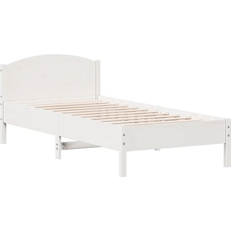 Maison Exclusive - Massivholzbett ohne Matratze Weiß 90x200 cm Ki