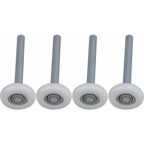 Lot de 4 roulettes de porte de garage en nylon à roulement à billes scellé avec tige de 115 mm (1/5)