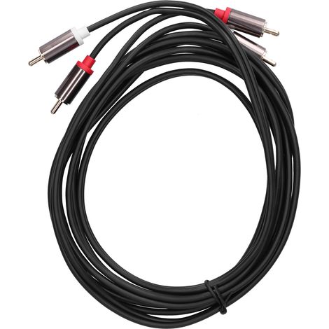 Câble audio double RCA mâle vers RCA mâle plaqué or, 3 m (9,8 pi), pour connecter un téléviseur à un amplificateur. (1/5)