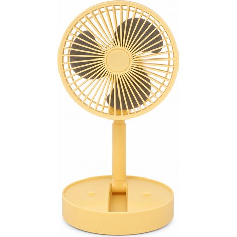 Ventilatore portatile USB pieghevole e telescopico 2000 mAh kaki giallo (1/5)