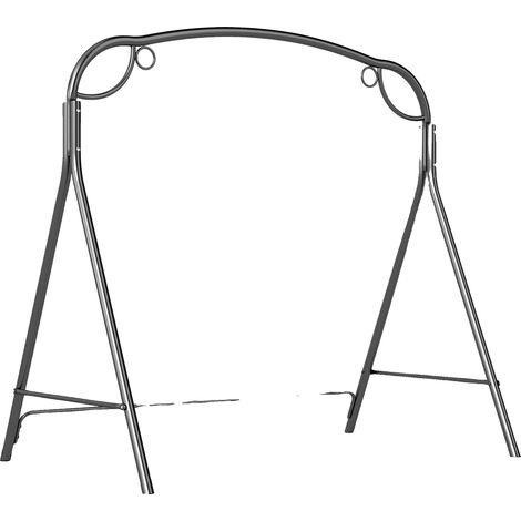 Support de balançoire, construction en métal robuste, pieds en forme de A, Olive (1/5)