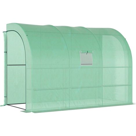 Invernadero de plástico con estantes 300 x 150 x 213 cm verde HOMVRA (1/5)