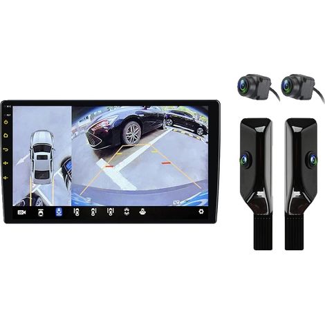 Radio para coche, pantalla táctil, soporte multimedia, compatible con Toyota Yaris Vizi 2005-2012, inalámbrico para Apple, V9plus (6GB+128GB) 360Cam negro (1/2)