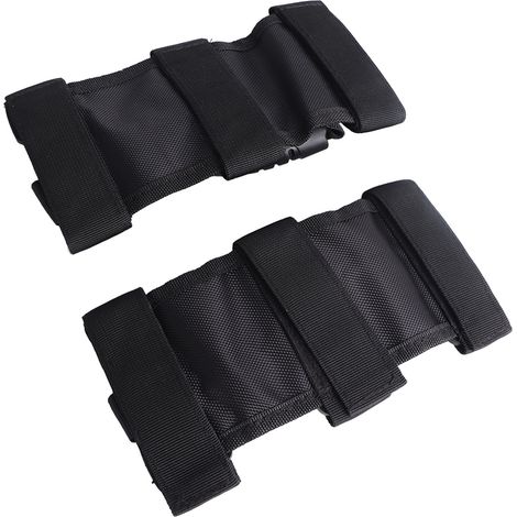 Poignée de maintien renforcée 2 pièces noir mat pour Jeep Wrangler, poignée de toit intérieure épaisse, accessoire tout-terrain robuste (1/5)