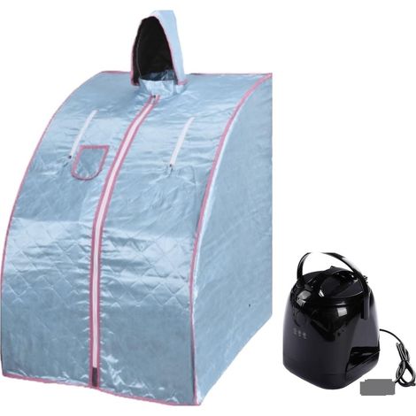 Kit de sauna portatif Salle portative de générateur de sauna à vapeur, pot de vapeur 2.0L amincissant le support en métal fort d'acier inoxydable de station thermale de bain Tente de sauna personnelle (1/5)