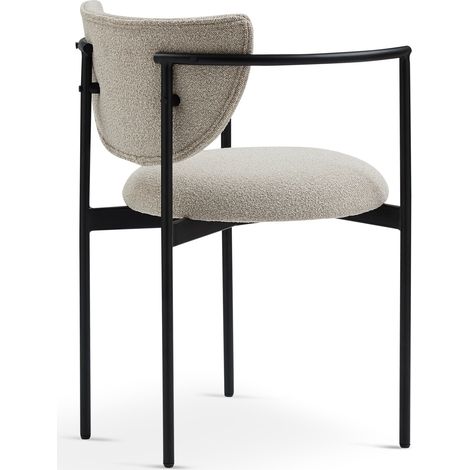 Ensemble de 2 chaises de salle à manger design scandinave, tissu beige, structure en acier inoxydable, dimensions 78x60x56 cm (1/5)