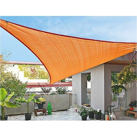 Voile d'ombrage imperméable 5x5x7.1m pour jardin de cour, auvent de voile d'ombrage de triangle droit auvent de piscine de bloc Uvorange (1/4)