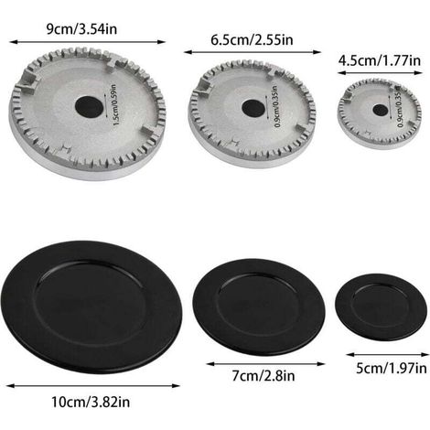 4 pcs Chapeaux de Brûleurs, Brûleur Cuisinière à Gaz, Chapeau de Couronne de BrûLeur à Gaz, pour Plaques de Cuisson Ariston, Indesit, Samet, Nardi (1/5)