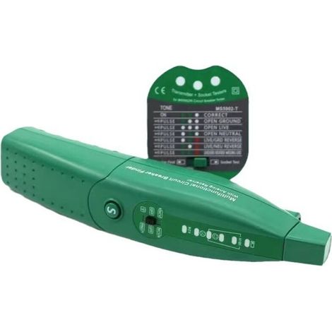 Stromkreissuchgerät und Kabeltester mit elektrischer Kabelerkennung, volle Funktionalität für 110-250V AC-Installationen, Kabelverfolgung, EU-Standard-konformer Stecker [Batterie nicht enthalten] (1/4)
