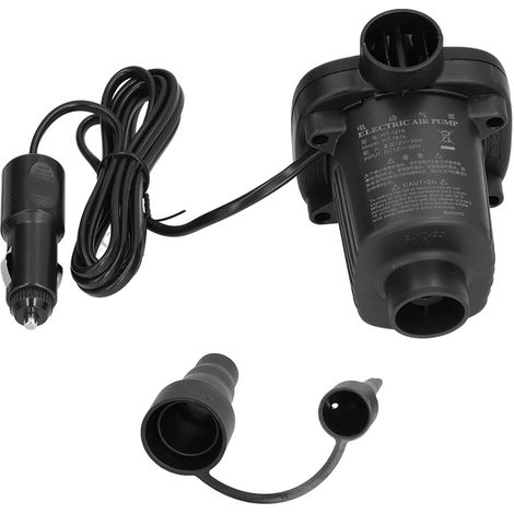 Pompe à air 12V 50W légère avec 2 buses, idéale pour bateau pneumatique et matelas. (1/5)
