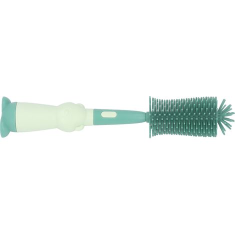 Ensemble de 3 brosses en silicone pour biberons, sans BPA, nettoyant pour tétines et biberons, vert (1/5)
