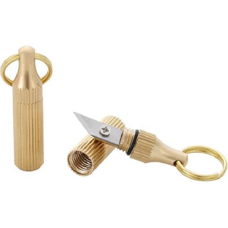 Mini-Multifunktionsmesser in Messingkapselform, tragbares Outdoor-Überlebenswerkzeug, zum Öffnen von Dosen und Schälen von Obst, 1 Stück