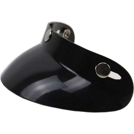 Universelles schwarzes 3-Druckknopf-Motorradhelm-Visier mit Schirm und Sonnenschutz für offene Gesichter