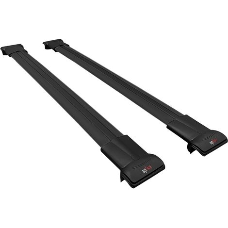 Compatible avec Toyota Land Cruiser Prado (J150) 2010-2023 FLY Modèle Barres de Toit Railing Porte-Bagages de Voiture Aluminium Noir 2 Barres (1/5)