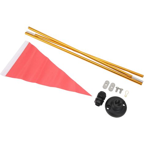Drapeau de kayak en aluminium, mât, nylon, kit de base inclus, pour la sécurité en kayak et canoë en extérieur. (1/5)