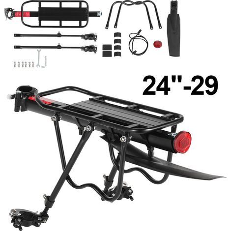 SWANEW Porte Bagage Vélo Porte-bagages Avec Réfléchissant Logo réglable en alliage alu Transporteur Porte Bagages Arrière Capacité de 50 kg (1/5)