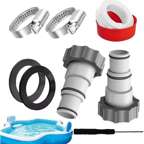 Kit de adaptadores y conectores para manguera de piscina de 1,25 pulgadas - Compatible con Intex (1/5)