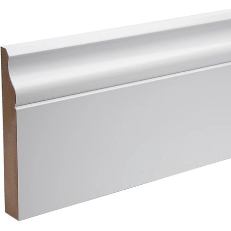 18mm x 144mm MDF White Primed Ogee Skirting Board 4200mm