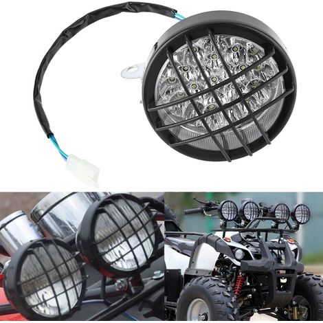 Phare LED moto tout-terrain en alliage d'aluminium pour quad et karting 70cc 110cc 125cc 200cc, projecteur avant étanche haute luminosité (1/5)